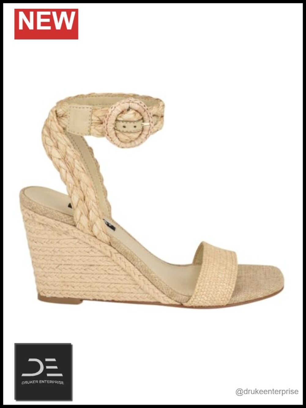 Nine West Women's Sq Toe Wedge Sandal
